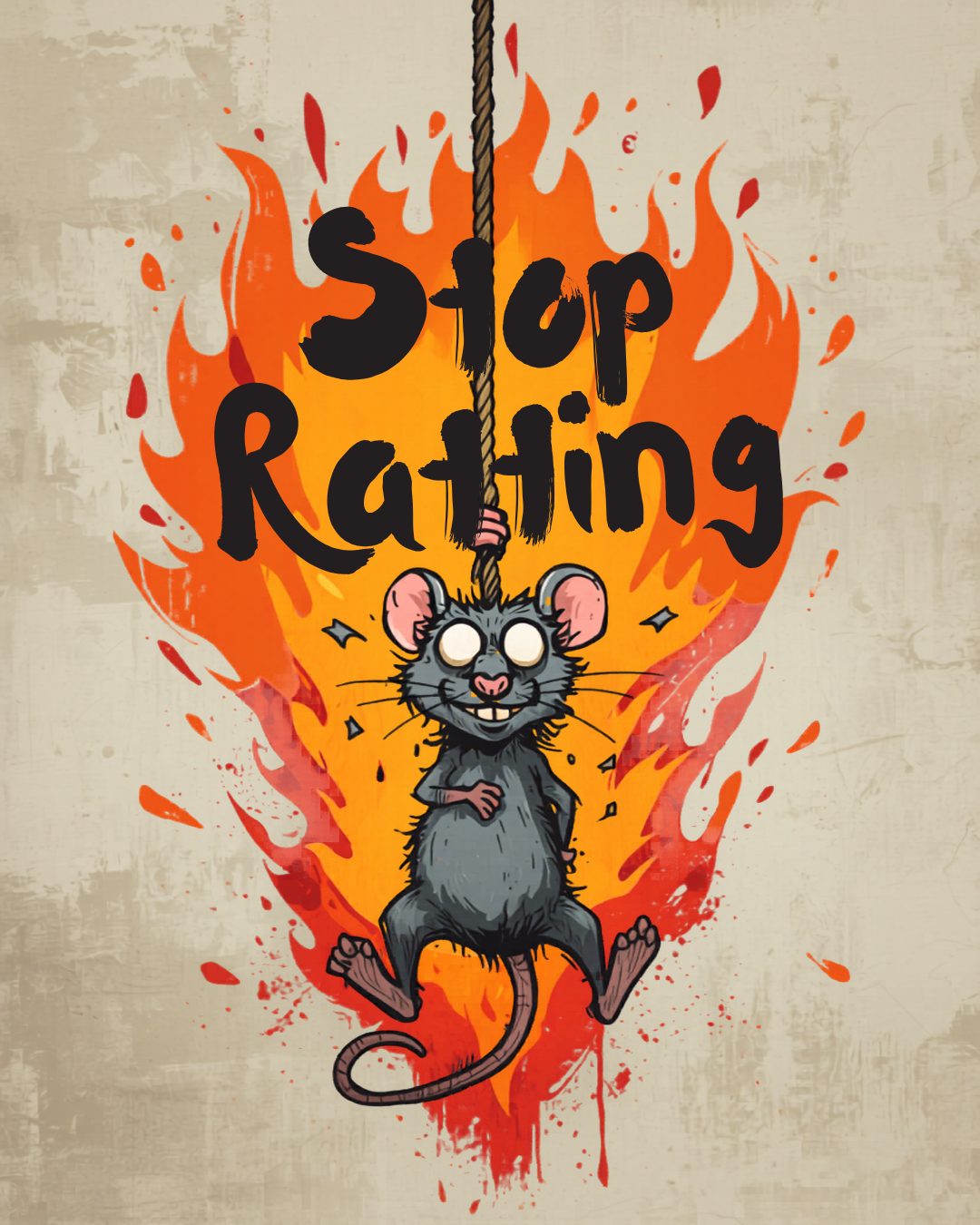 Stop Snitchin Raw Urban Streetwear Graphic- "Stop Ratting" Noose & Fire tee
